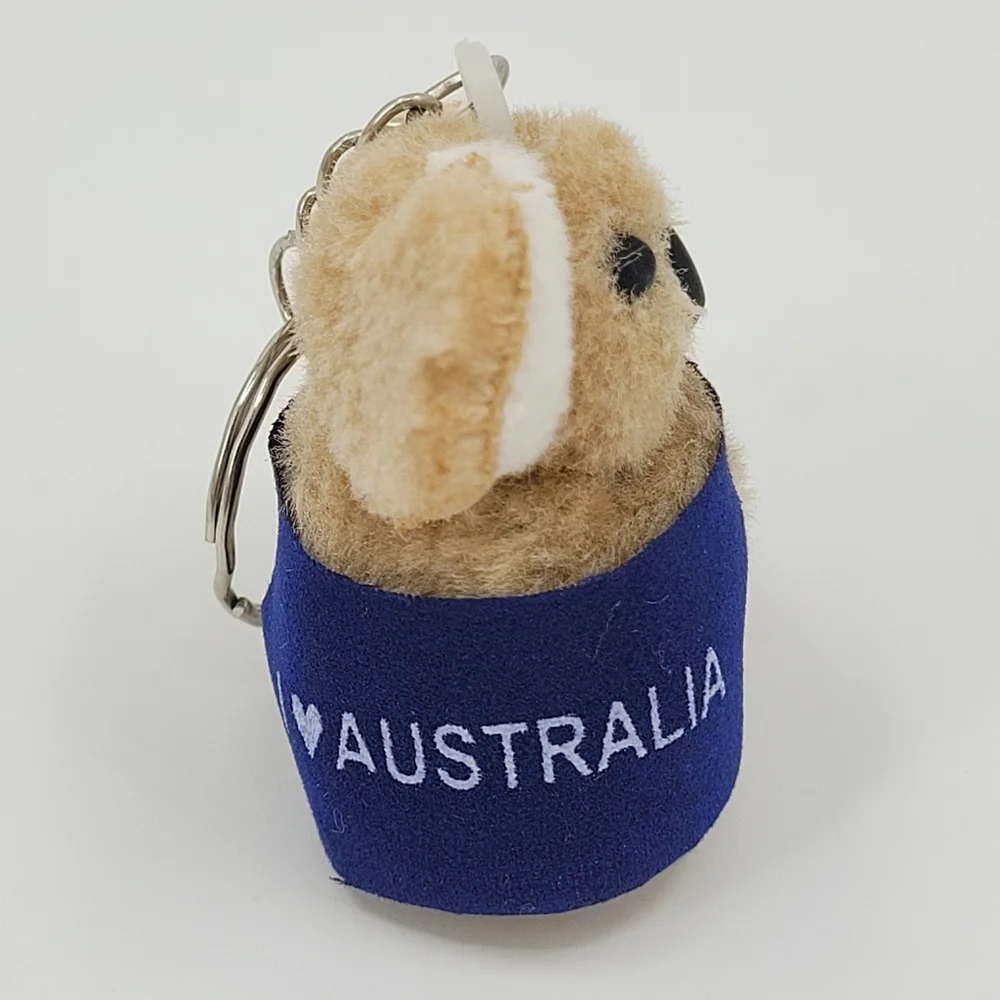 I Love Australia Souvenir Keychain Koala Clip On Hugger Mini Plush Bag Charm - Picture 2 of 10